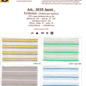 ermesino, fodera per manica, lining for sleeve